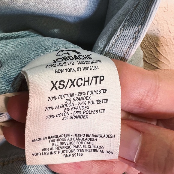 Jordache Light Bleach Wash Overalls Womens XS Cropped Straight Leg Stretch NWT - Picture 11 of 11